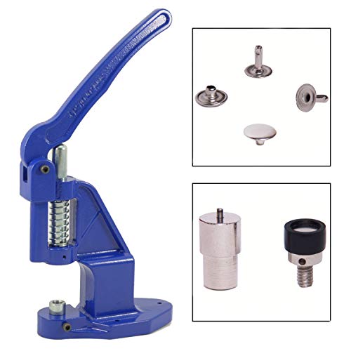 Getmore Parts Juego de Remaches Compuesto por Prensa de Ojales, Remaches Huecos y 100 Remaches Huecos de Cabeza Individual, Acero u0096 Plata, 12 mm