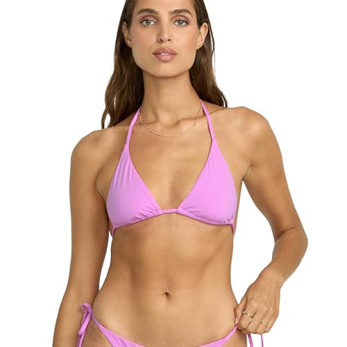 Billabong Maiô feminino Sol Searcher top de biquíni triangular ajustável (PP-GG), rosa, P