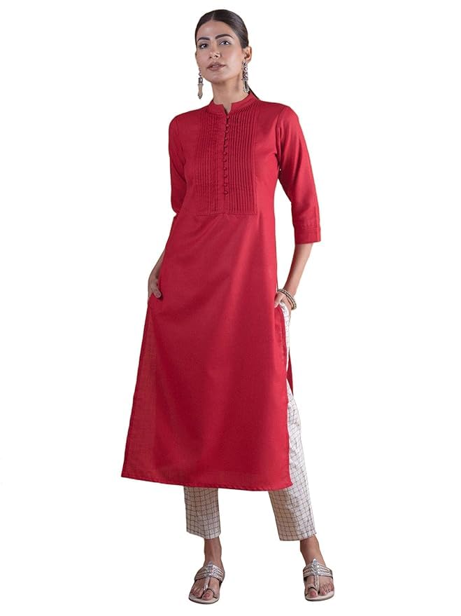 Libas Women’s Blended Straight Kurta Libas Women’s Blended Straight Kurta
