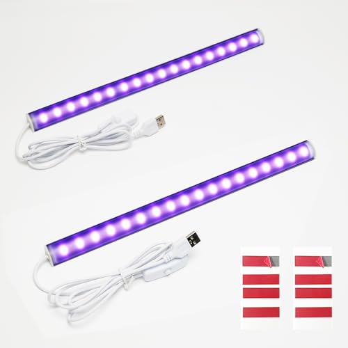 2 Pack UV Black Light Bar, USB Powered Ultraviolet Light
