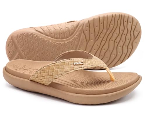 KuaiLu Womens Flip Flops Ladies Yoga Mat Comfortable Walking Thong Sandals With Plantar Fasciitis Arch Support Slip On Indoor Outdoor For Summer - Image 2