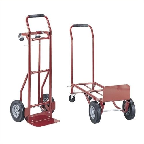 Carretilla convertible pesada de metal roja 18x16x51 pulgadas