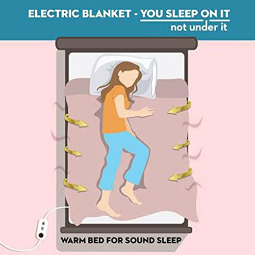 Image of Utopia Bedding Electric Blanket for Single Bed - Flannel to Sherpa Super Cozy Heated Blanket Best for Heavy Winters, Machine Washable, 76x152 cm