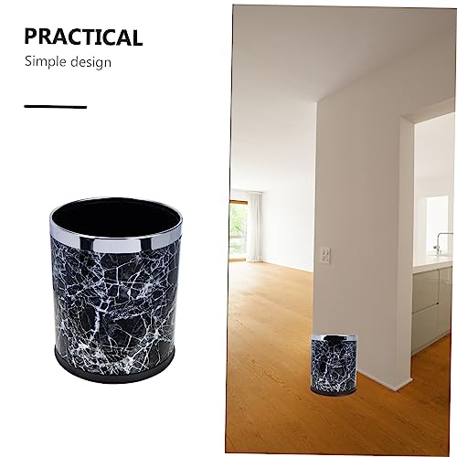 Caneca de basura rectangular negra de plástico miniatura 2