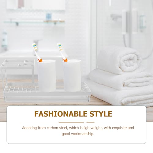 Structure raisonnable de support de brosse à dents blanc pour un espace propre