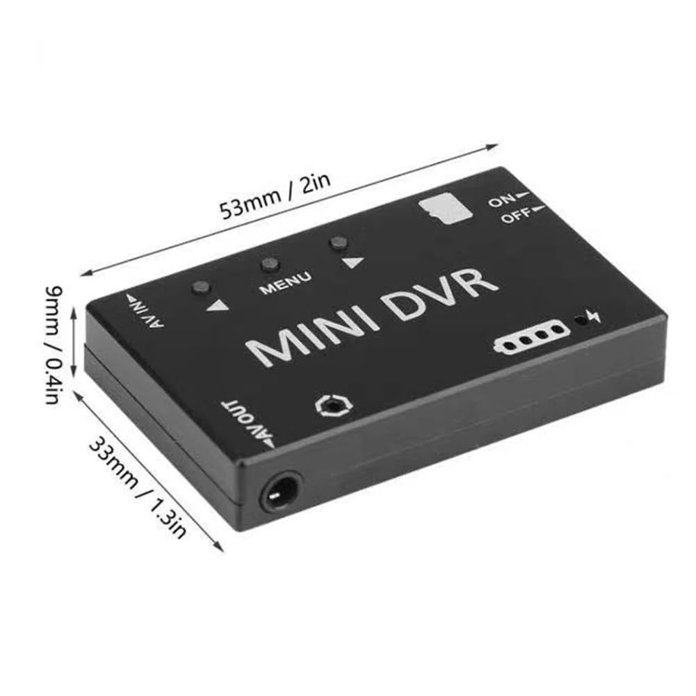 Mini Videoregistratore e Audio FPV DVR NTSC/PAL Batteria Integrata 3,7 V 400 Mah per FPV RC Multicopters VR Goggle Monitor Nero