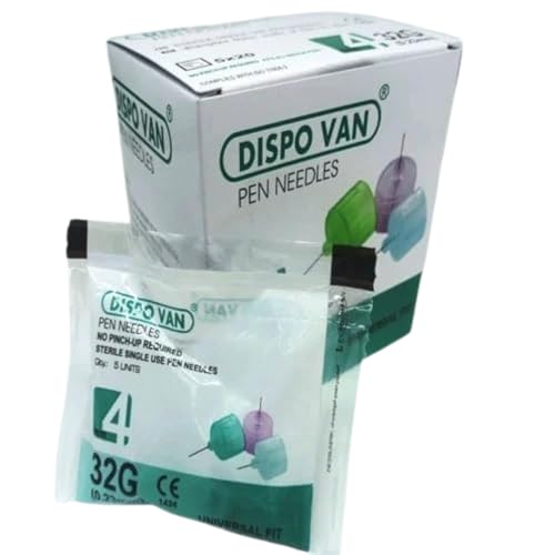 Image of Dispovan Insulin Pen Needle 32G - Sterile Single Use Medical Pen Needles - Compatible with Most Insulin Pens - Ultra Thin Comfort Fit - Safe Diabetes Care (20)