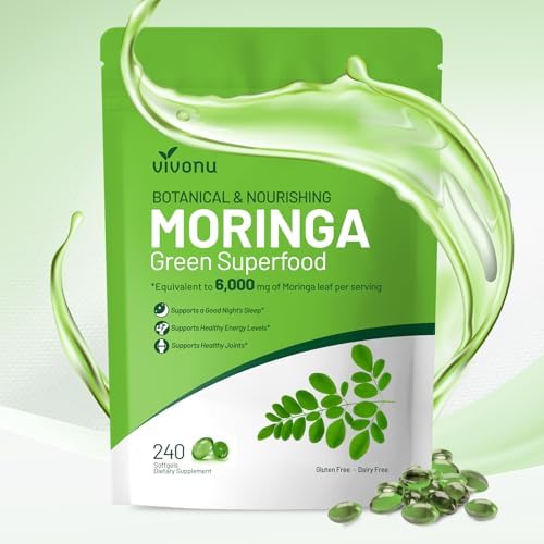 Moringa Capsules | Pure Moringa Leaf Extracts, Energy, Skin & Gut Health Superfood, Rich in Antioxidants, Essential Vitamins & Amino Acids, Natural Green Superfood Supplement