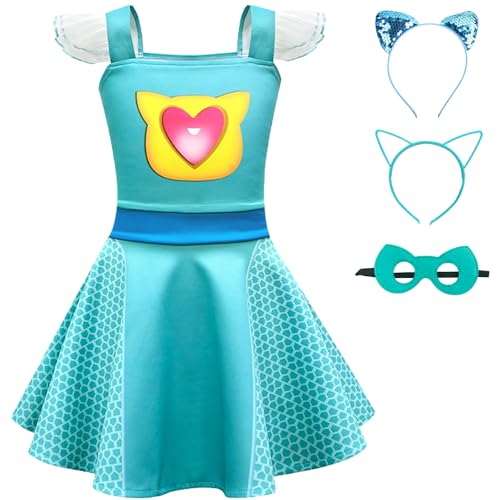 Disfraz de superheroína con vestido y mangas de encaje 3-8T