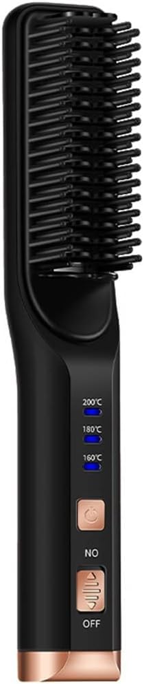 Alisador de barba inalámbrico, peine cepillo de pelo, recargable por USB, alisador de cabello de calentamiento rápido antiestático