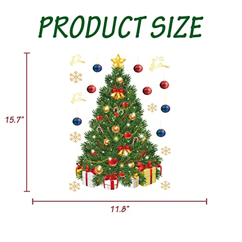 Atcarmor Merry Christmas Wall Decals Stickers Removable, Santa Claus Reindeer Xmas Christmas Tree Vinyl Diy Wall Decal, Christmas Window Clings Decals Sticker For Wall Living Room Bedroom Decorations #TOP3