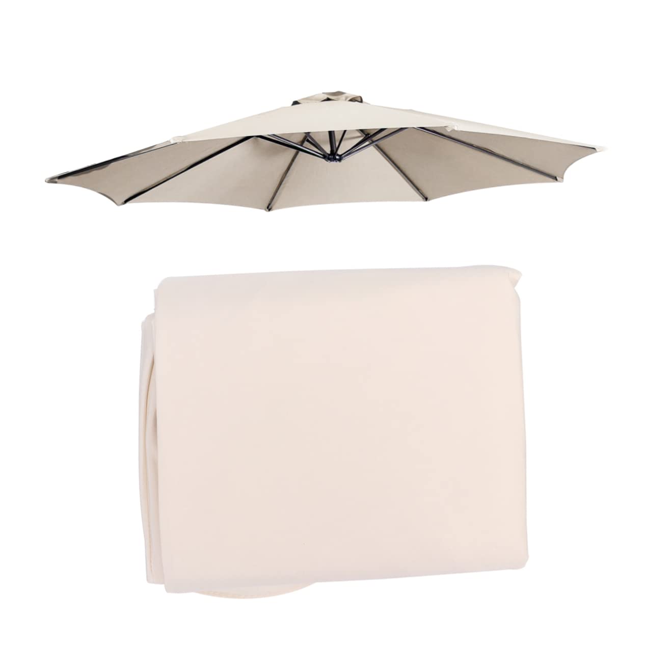 TOYANDONA Ombrellone da Giardino 3 Metri in Poliestere Beige Protezione UV