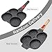 RANX INGST Egg Pan Induction, Non Stick 4 Cup Pancake Pan with Detachable Handle Burger Pan Egg Frying Pan for Breakfast - Black