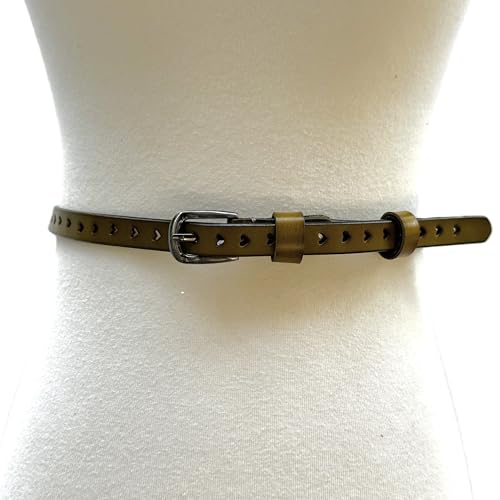 Narrow Adjustable Skinny Hearts Cowhide Full Grain Leather Boho Concho High Low Waist Fashion Belt2