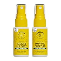Beekeeper's Naturals Propolis Throat Spray, Natural Immune Support & Sore Throat Relief - Antioxidants, Keto, Paleo, Gluten-Free, 1.0 oz (Pack of 2)