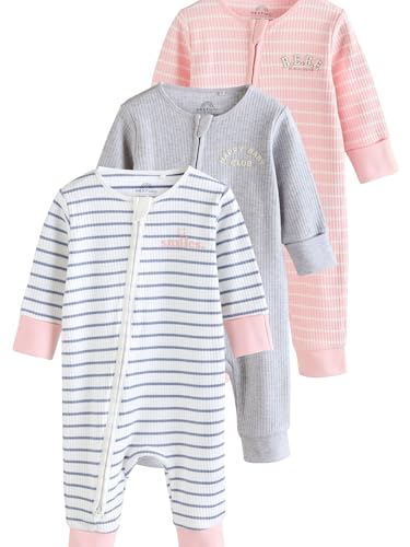 NEXT Baumwollstrampler, 3 Stk. Pink/Grey 18 Monate