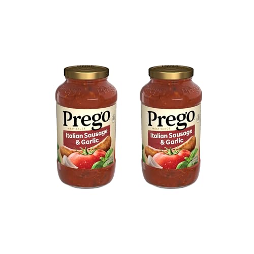 Image of Prego Italian Sausage and Garlic Meat Sauce, 23.5 OZ Jar (Pack of 2)