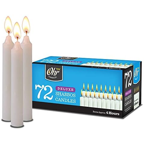 Ner Mitzvah Shabbat Candles - Traditional Shabbos Candles - 4 Hour - 72 Count - by Ohr Cover