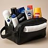 RAS WALLETS Mens Large Genuine Leather Travel Overnight Wash Gym Toiletry Shaving Bag 3520 Black #2