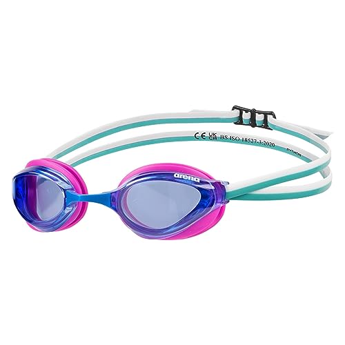 Image of ARENA Unisex Python Racing Swim Goggles for Men and Women Anti-Fog No Leak Max Comfort Dual Strap, Mirror /Non-Mirror Lens