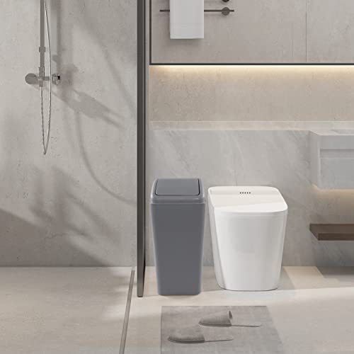 Caneca de basura con tapa basculante 16 L gris Wekioger miniatura 6
