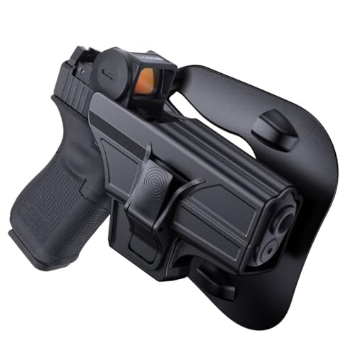 Paddle Holster Compatible with 43 43X, Tactical Outside Waistband Index Finger Release Holster Custom-Molded Fit G43 G43X, 60 Adjustable Cant Open Carry, Right-Handed, Black - TEGE