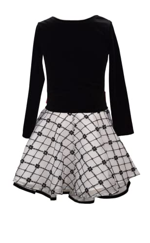 Bonnie Jean Little Girls 4-6X Black White RED Glitter Floral Special Occasion Wedding Flower Girl Holiday Party Dress2