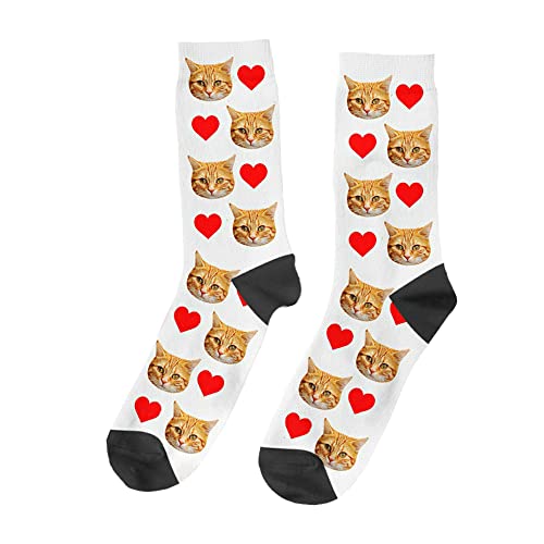 San Valentin - Calcetines Personalizados Con Cara - Calcetines Graciosos Para Parejas - Amor - Sube tu Foto Nosotros hacemos el trabajo! - Calcetines Divertidos para Hombre y Mujer (AMOR GATUNO) Cover