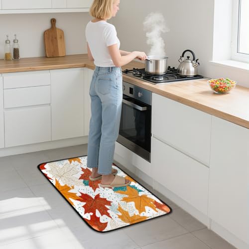 Tapis de sol antidérapant intérieur extérieur feuille d'érable - 3