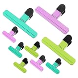 Clips de chip, 9 unidades, clips de alimentos para bolsas, robustos, dos tamaños, con mango de cierre hermético, para pan, aperitivos, frigorífico, almacenamiento de cocina