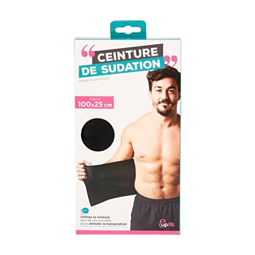 UPFIT - Ceinture de Sudation - Dimensions: 100x25cm - Bande Auto-agrippante - Taille Unique - Facile à Mettre - Matière: 90% Néoprène, 10% Polyester - Amplifie phénomène de Transpiration