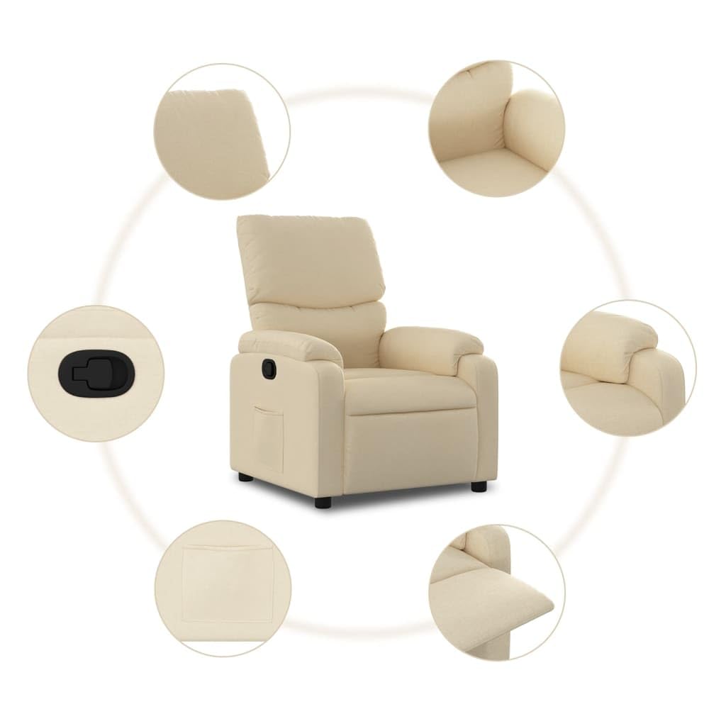 ShGaxin Fotelik z kremowej tkaniny, Fotele kinowe, Fotele Salon, Fotel Tantra, Fotel TV, Fotel do karmienia piersią - 373419
