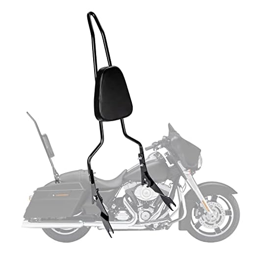 PSLER® Motorcykel ryggstöd Sissy Bar för passagerarryggstöd för Touring Road King Street Glide 2009-2020