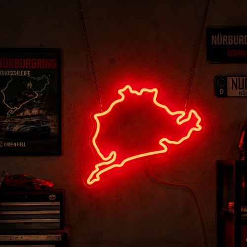 Image of Nurburgring Neon Sign 14x12 inch, USB Powered Dimmable LED Racing Light
