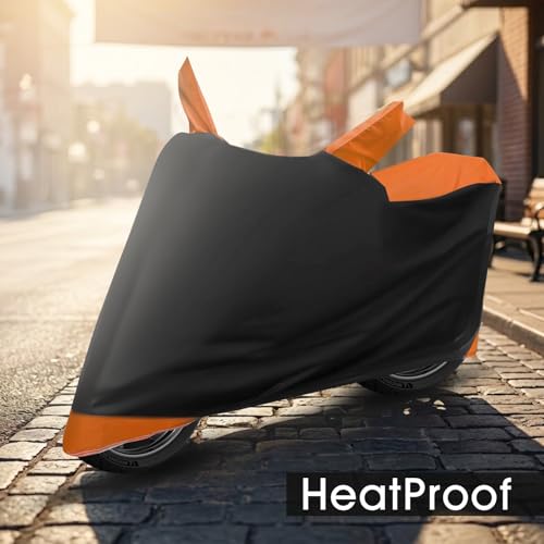 Image of Auto Hub Water Resistant Bike Body Cover for KTM Duke 125 - Black /Orange