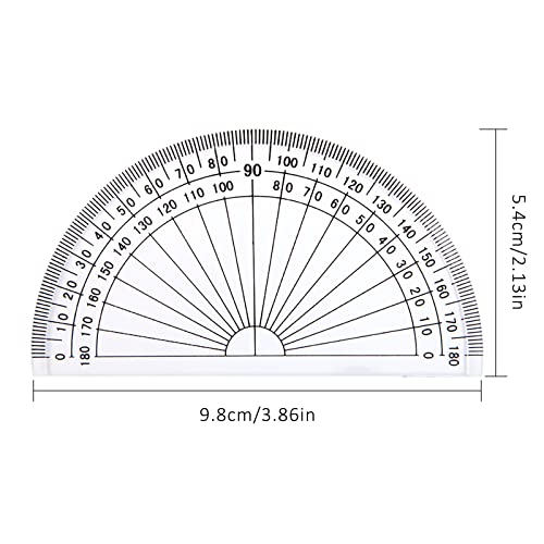 180 Grad Winkelmesser, Kunststoff Geometrie Goniometer, Durchsichtig Winkelmessung Messwerkzeug für Schule und Büro, 15cm und 10cm (2 Stück)