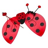 disfraz mariquita casero Aumenta la confianza: usar el kit de disfraz de mariquita para niñas o las alas de insecto con diadema ayuda a los a desarrollar confianza mientras participan con confianza en representaciones teatrales, disfraz de juego de roles de hadas, disfraz de hada mariquita