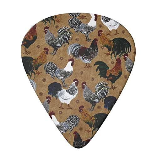 Ensemble de 6 médiators de guitare à imprimé coq et poulet pour guitare acoustique, guitare électrique, basse, ukulélé… - Les Beatles, Paul McCartney, John Lennon, RIngo Starr, George Harrison Ensemble de 6 médiators de guitare à imprimé coq et poulet pour guitare acoustique, guitare électrique, basse, ukulélé… – Image 4