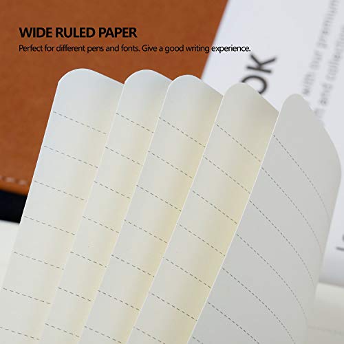 Image of Lemome Thick Classic Notebook with Pen Loop - A5 College Ruled Hardcover Writing Notebook with Pocket + Page Dividers Gifts, Banded, Large, 180 Pages, 8.4 x 5.7 in