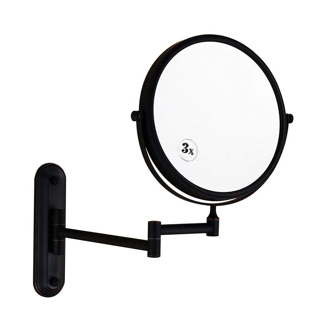 Miroir de maquillage mural de luxe 3X au design pliable double face pour salle de bain