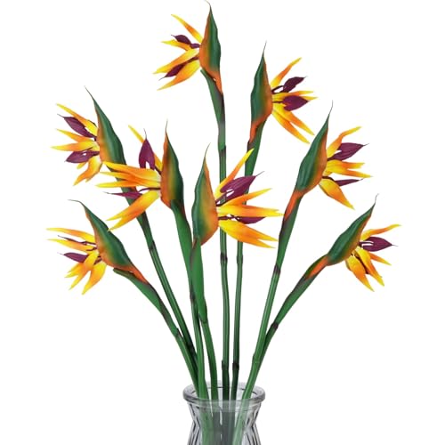 MHMJON 8 Pcs Bird of Paradise Artificial Plant 32 Inch