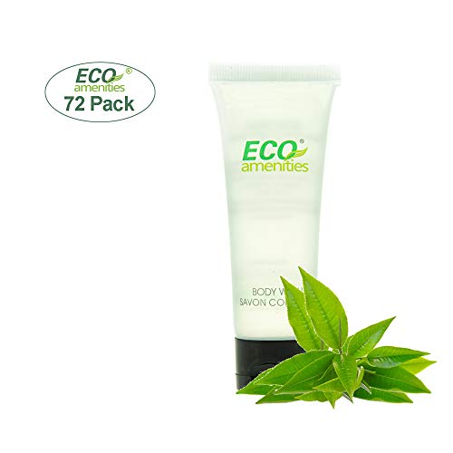 Eco Amenities Travel Size Body Wash – 72 Pack, 1 Oz Small Tubes With Flip Cap, Green Tea Scent, Bulk Case Of Individually Packaged Hotel Size Toiletries, Mini Body Wash For Guests Of Airbnbs, Bnbs, Vrbo, Inns And Hotels #TOP1