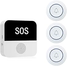Oniissy Wireless Alarm Button and Door Bell, Wireless Alarm System for Tuya for Smart Life App Doorbell Button (Host + 3 Buttons)