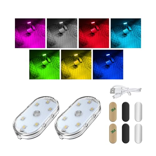 Luces LED para interior de auto con 6 lámparas y recarga USB
