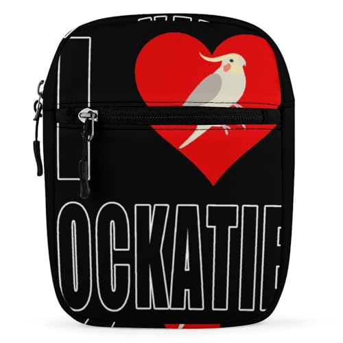 I Love Cockatiel Bird Women's Cute Small Mini Crossbody Bag Top Zip Sling Square Shoulder Bags