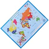 Ciieeo Póster de Mapa del Mundo Grande para Pared, Resistente al Desgaste, Diseño Educativo, Adecuado para Aulas, Guarderías y Aprendizaje Infantil, Mapa Superficie Estilo Aleatorio