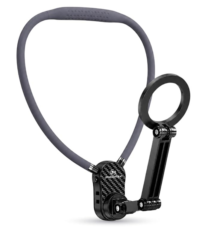 JITROMAX Magnetic Neck & Chest Phone Mount with hands-free design for recording, calls & vlogging. Anti-shake strap with safety lanyard, compatible with Magsafe and Non-magsafe devices for POV filming