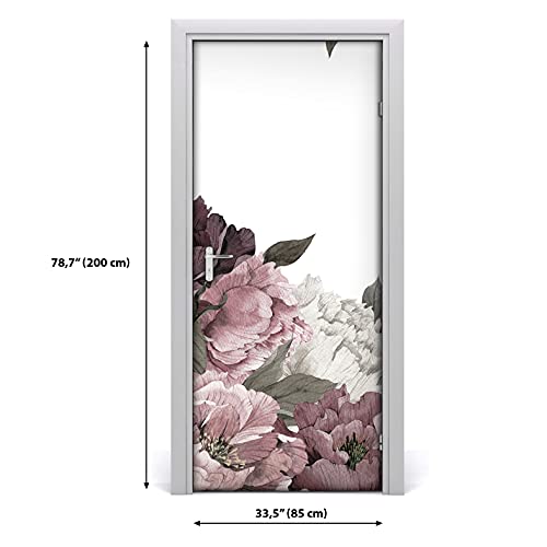 Papier Peint Sur La Porte Masquer Imperfections Sticker Fleurs Vintage Magic-Stick Imperméable - 4