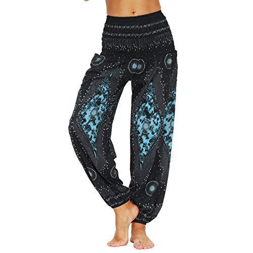 Nuofengkudu Damen Hippie Harems Hose Pumphose Haremshose Aladdinhosen Boho...