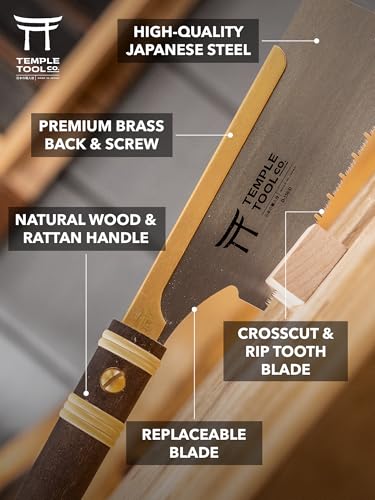 Image of Japanese Pull Saw - Dozuki 6 for Ripcut and Crosscut - Hand Saw for Dovetails, Tenons, Fine Joinery - Dovetail saw - Temple Tool Co.
